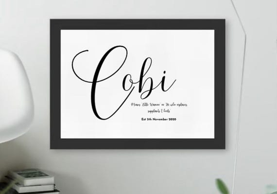 Personalised Name print-Framed Print (A4 print in A3 frame with double border)