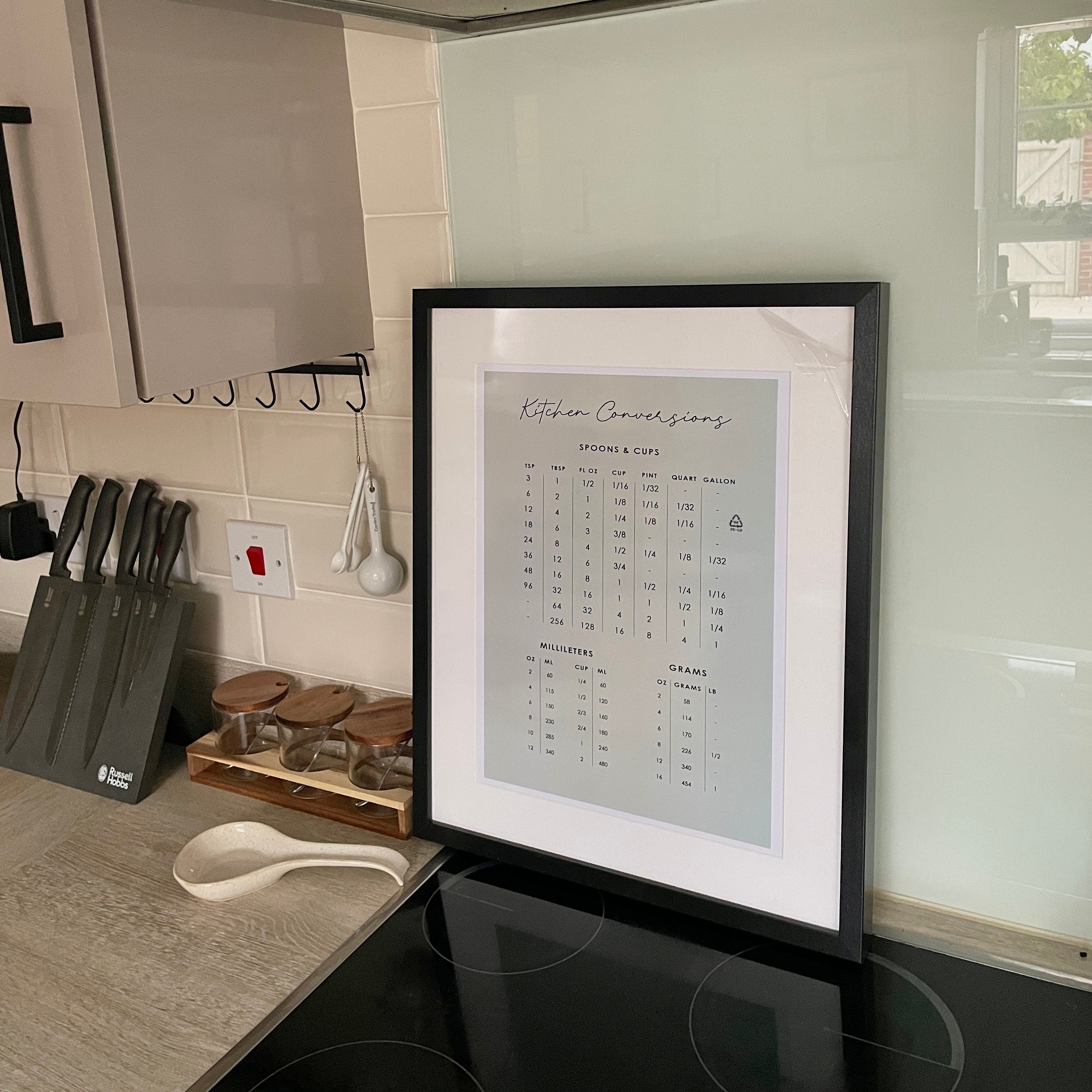 Kitchen Conversions A3 Poster the Perfect Gift a Cooking Enthusiast