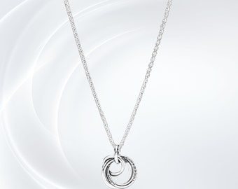 Collar colgante Pandora Circle Wrap: Plata de ley 925 - Diseño minimalista - Compatible con colgantes Pandora Charm - Regalo de cumpleaños,