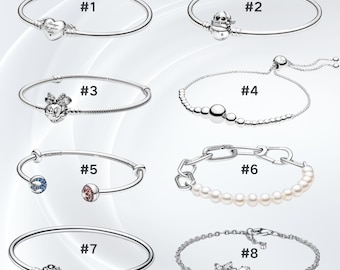 S925 sterling silver Pandora bracelet, handmade daily charm pendant bracelet, simple bracelet, multi-style Pandora, gift for her