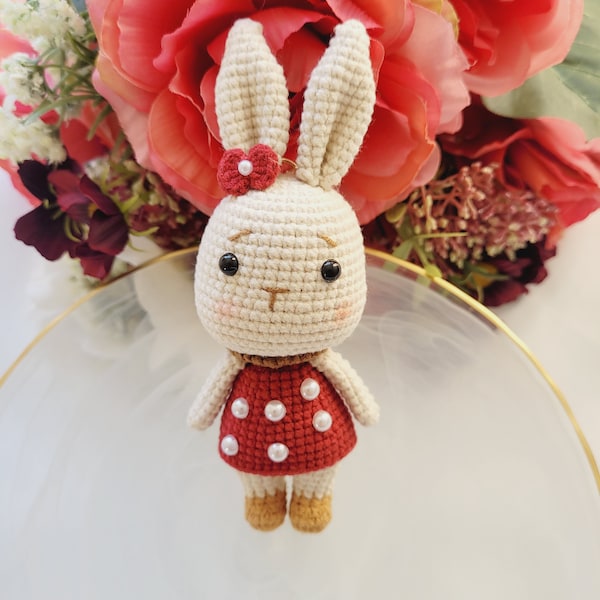 Lapin au crochet, porte-clés au crochet, breloque de sac lapin, porte-clés Amigurumi, porte-clés, porte-clés, porte-clés faits main, cadeau pour fille