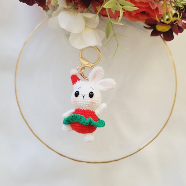 Lapin au crochet, porte-clés au crochet, breloque de sac canard, porte-clés Amigurumi, porte-clés, porte-clés, porte-clés faits main, cadeau pour enfant, cadeau pour fille