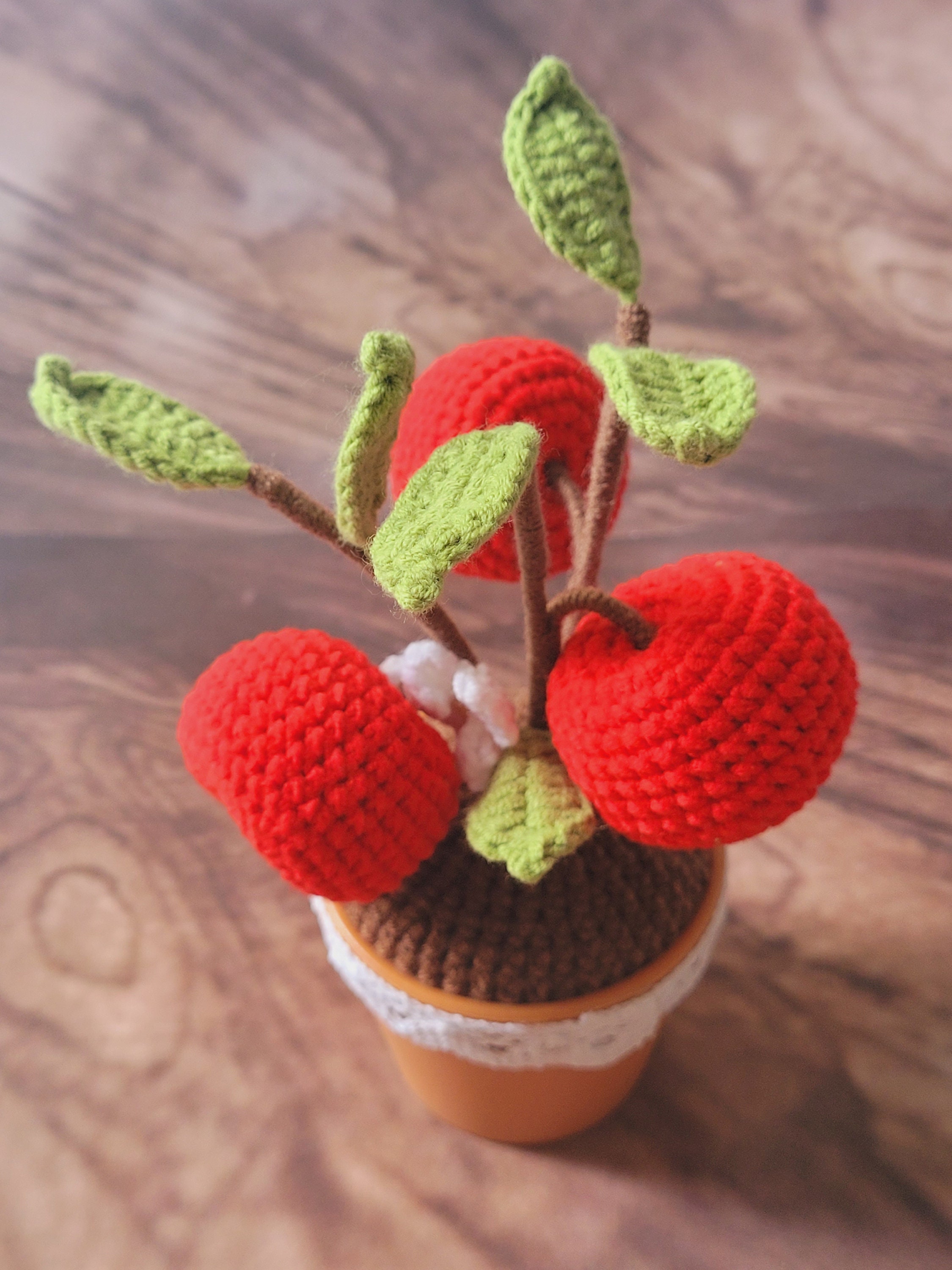 Crochet Apple Tree, Amigurumi Heart, Handmade Apple Plants, Gift for ...