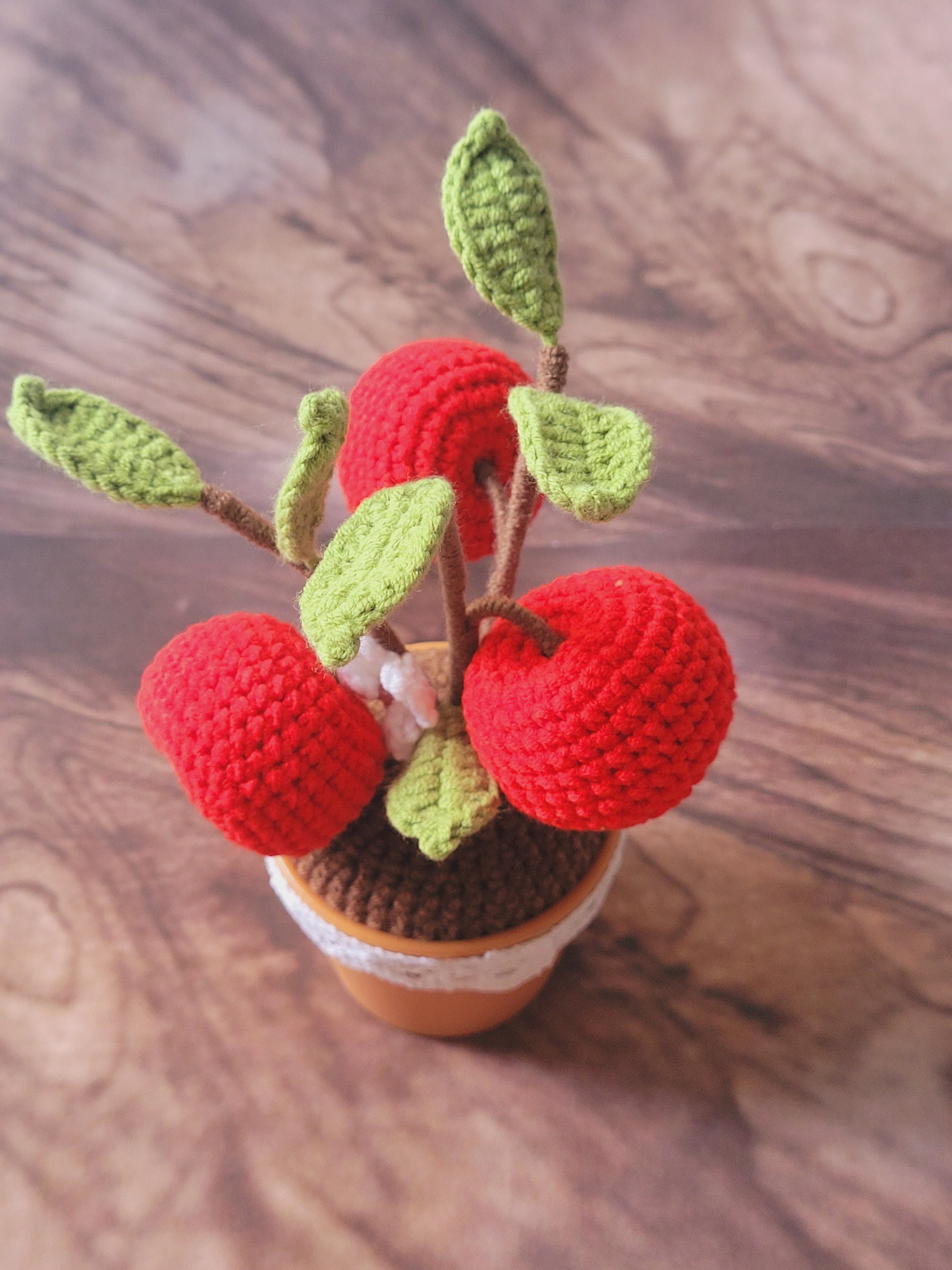 Crochet Apple Tree, Amigurumi Heart, Handmade Apple Plants, Gift for ...
