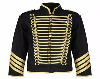 Steampunk Men's Gold Hussar Parade Jacket (black and Gold)