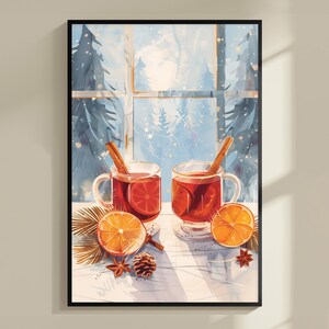 Glühwein Cocktail Print, Bar Cart Decor, Kleurrijke Cocktail Kunst, Alcohol Cadeau, Keuken Muur Kunst, Moderne Bar Kunst, Party Classic Cocktail