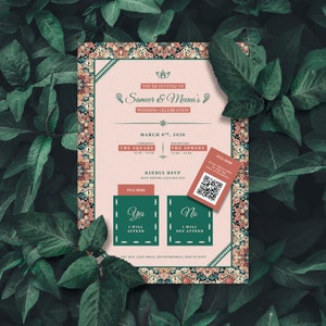 100 bruiloft uitnodigingskaarten - Indiase patroon huwelijksuitnodiging - Boho hippie stijl RSVP / Save The Date Premium handgemaakt / handgemaakt