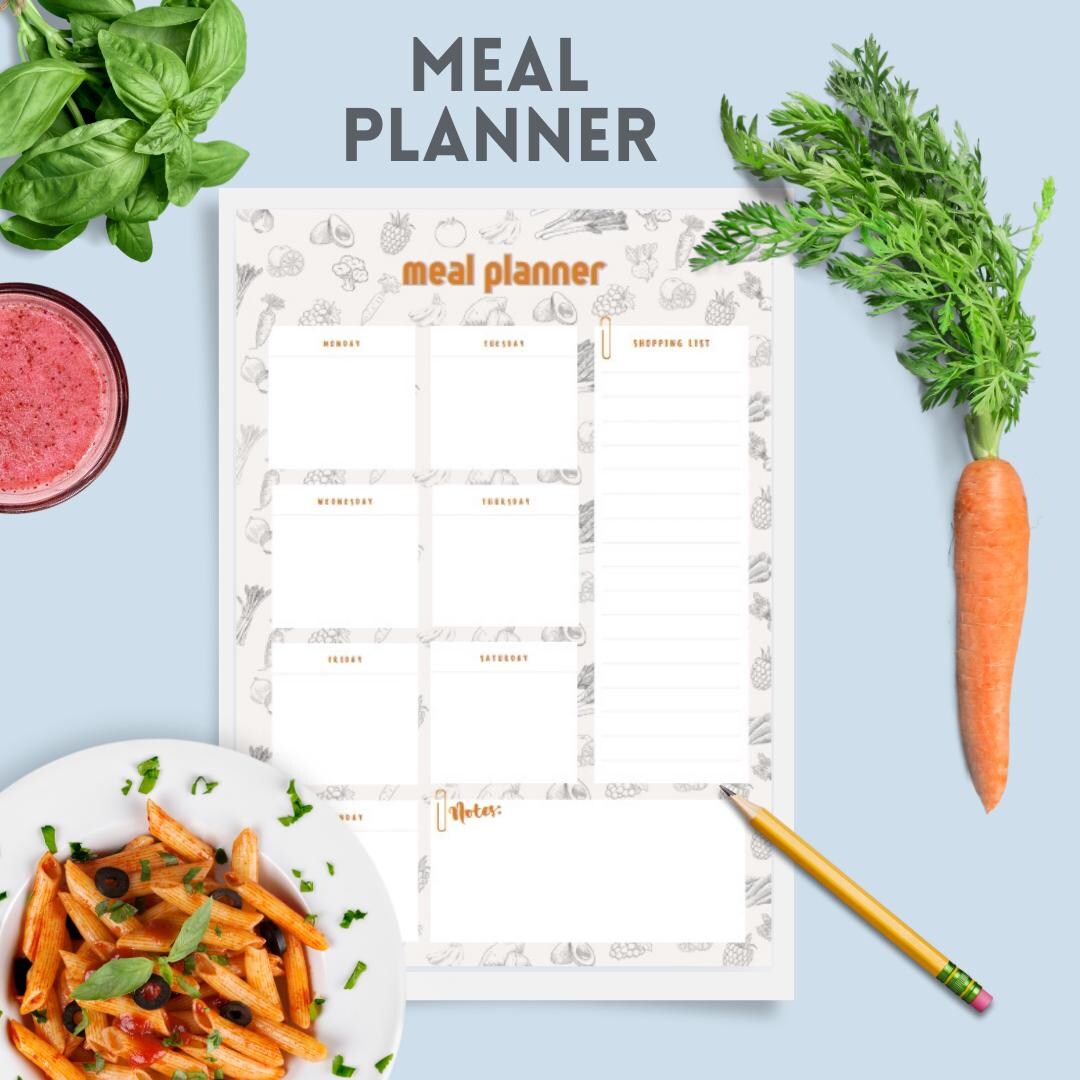 A4 Weekly Meal Planner Printable | Minimalist Design (PDF) - Etsy