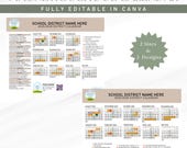 2025-2026 Magnetic School Calendar Template – Editable in Canva