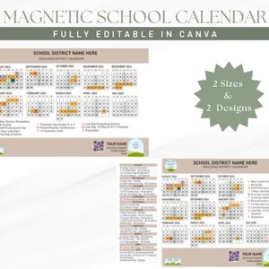 Modelo de calendário magnético para o ano letivo - totalmente editável no Canva: Agentes imobiliários | Corretor de imóveis | Volta às aulas | Materiais de marketing