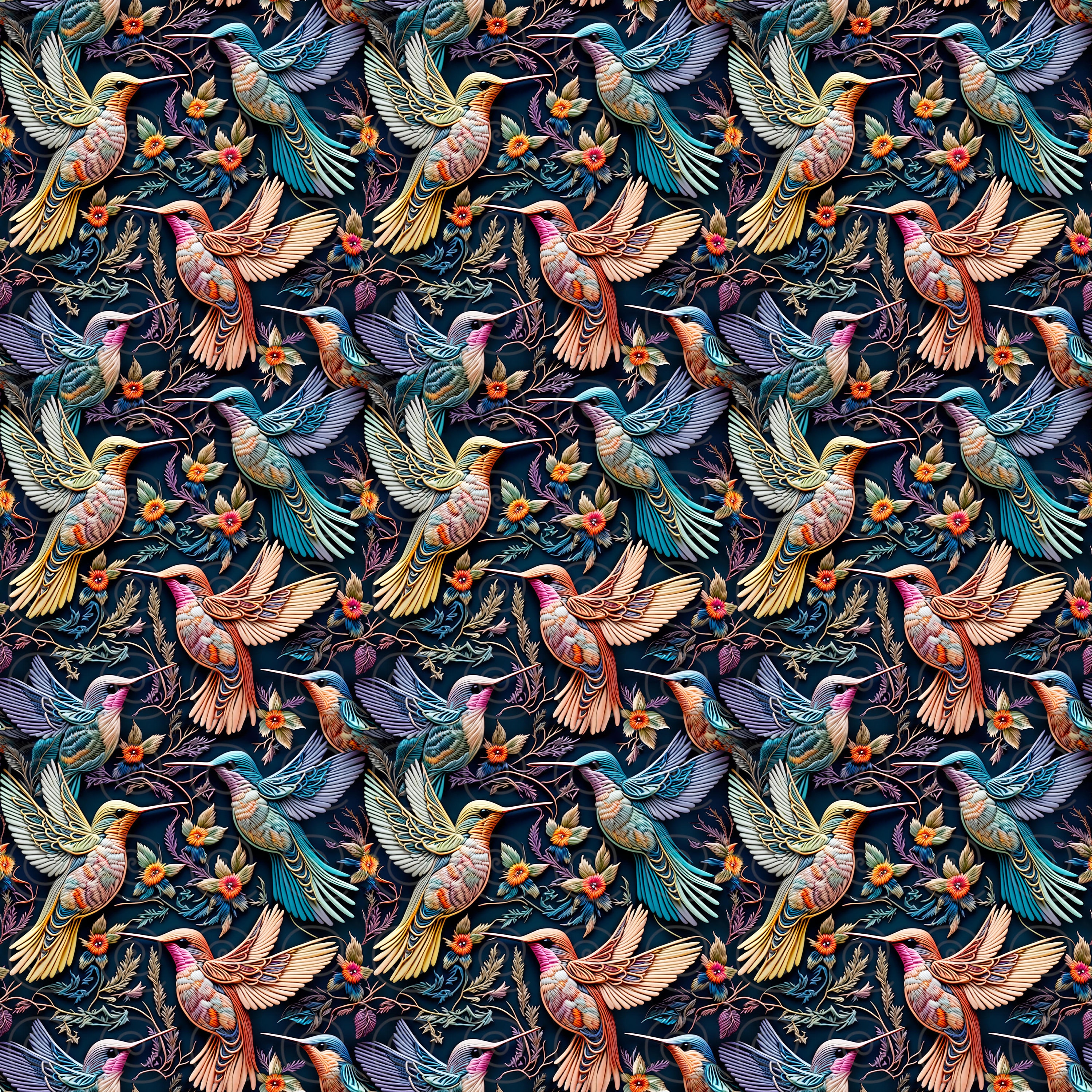 Hummingbirds Seamless Pattern. - Etsy