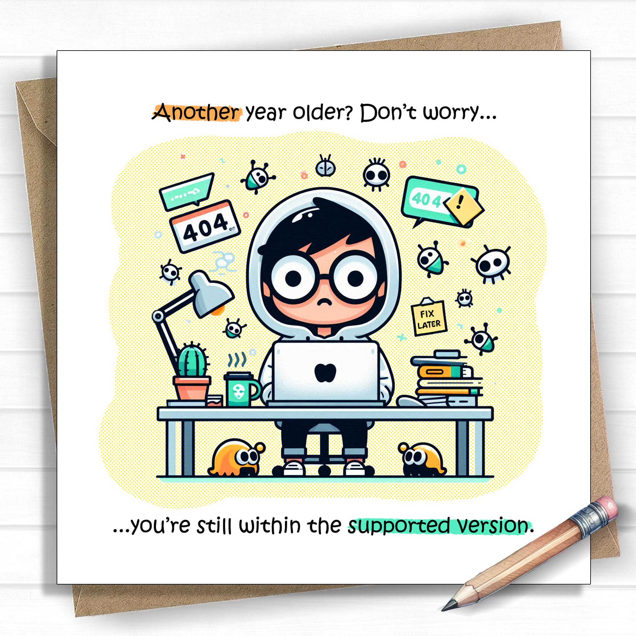 Funny Coder Birthday Card – Developer Birthday – Programmer Age Joke ...