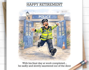 Police Retirement Card – Funny Police Officer Retirement – Police Leaving Card – Happy Retirement Police