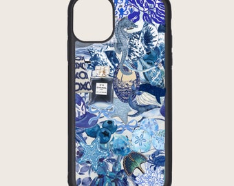 Coque de portable bleu marine Love