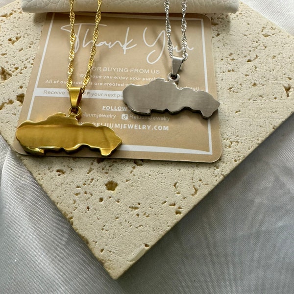 Slovakia Map Outline Pendant Necklace • Slovakia Map Charm Necklace • Slovak Cultural Jewelry • 18K Gold Plated • Gift For Him Her Birthday