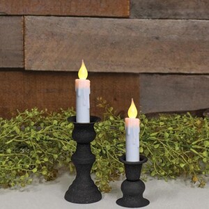 Flickering Taper Candles, LED Drip Flameless Candles, Battery Operated with Timer, White, 4-3/4 Inch image 4