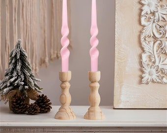 Set Of 4 Spiral Taper Candles Smokeless Candle Stick Pink Twisted Candlestick Unscented Dinner Candle Odorless Candle for Home Decor