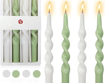 10 Inch Taper Candle,Long Candle Stick,Tapered Candles Twisty Candlesticks for Home,Housewarming Gifts,4 pcs