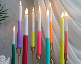 10 Inch Bullet  Flameless Candles,Taper Candles,Primitive Candles, LED Candles,Flickering Candles,Battery Operated,Real Wax Candles