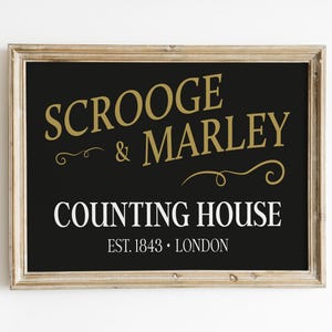 Scrooge and Marley Counting House Digital Print, A Christmas Carol print, Victorian Christmas print, Christmas Home Decor, Charles Dickens