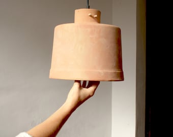 ceramic terracotta lampara pendant rustic light handmade sustainability. Terracotta lamps handmade in Mallorca and personalized by you