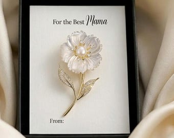 Handmade Shell Floral Pin-Mother's Day Jewelry, Personalized Gift for Her