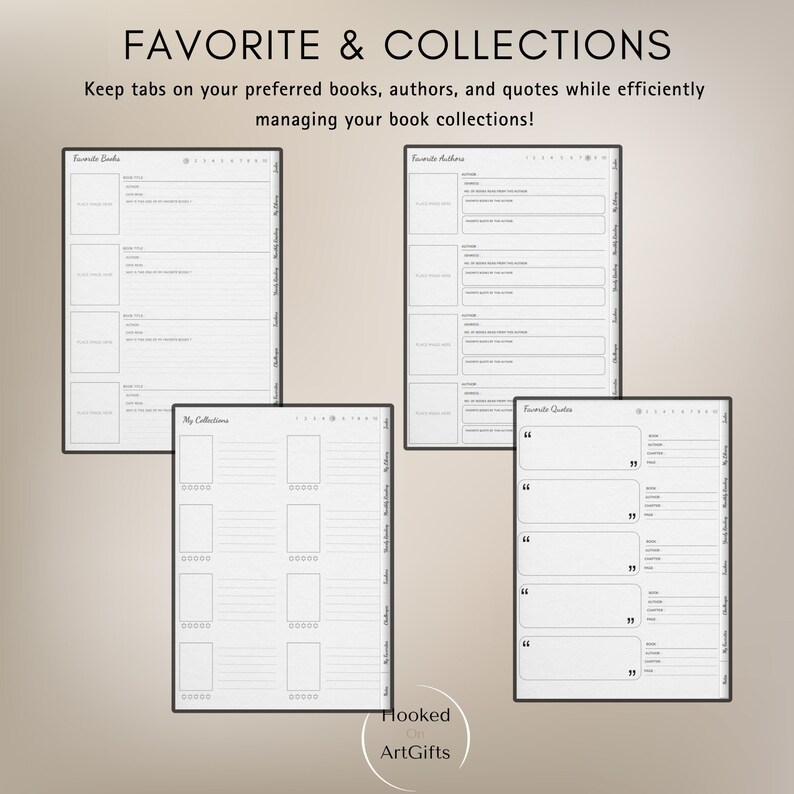 Digital Reading Journal - Reading Planner Journal With Book Review for ...