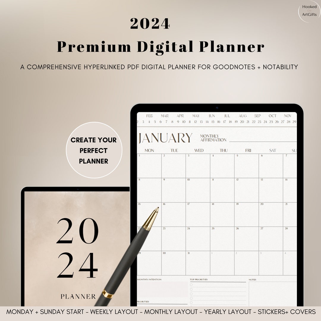 2024 Digital Planner - DATED Goodnotes Planner - Daily Planner - Weekly ...