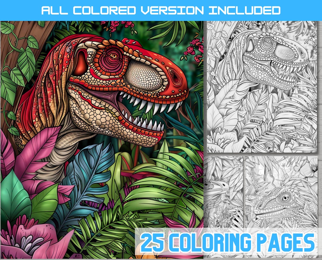Cute Dinosaur Coloring Pages, Tiny T-rex Coloring Book, Triceratops ...