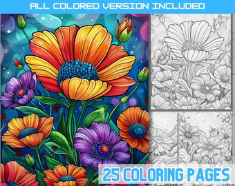 Spring Flowers Coloring Book: Adult & Kids Floral Coloring Pages (PDF)