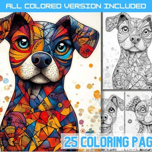 Whimsical  dog mandala coloring book, adult and kids funny dog mandala coloring sheets, Cute cdogs mandala coloring sheets, pdf download