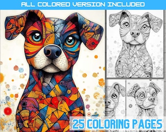 Dog Mandala Coloring Book: 25 Funny Coloring Pages (PDF Download)