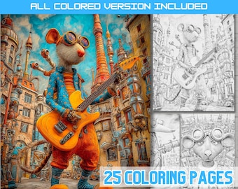 Heavy Metal Animal Characters Coloring Book, Steampunk Rock Animals pdf download