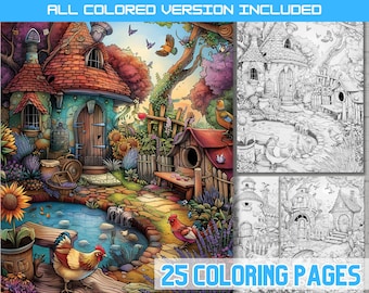 Charming Farm Coloring Book: Cottage Garden Scenes (PDF)