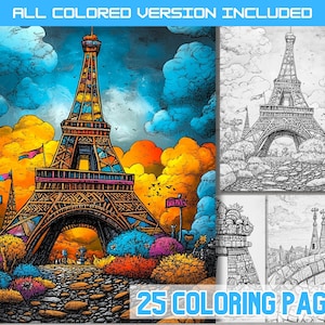 Cute Monuments of the World Coloring Pages ,famous landmarks coloring book for adult and Kids, funny travel Coloring, travel the World Pages