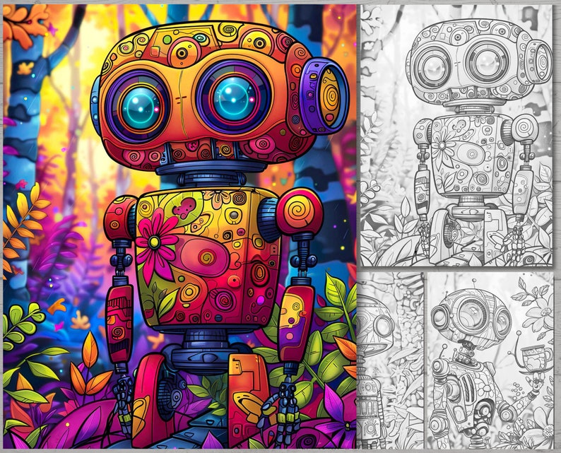 City Robots Coloring Book: Urban Automaton Illustrations (PDF) image 5