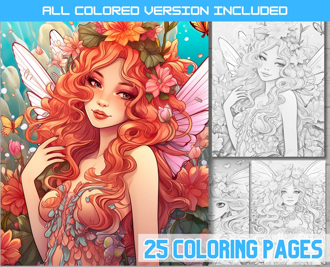 Cute Woodland Fairies Coloring Pages, Fantastic Forest Fairy Coloring