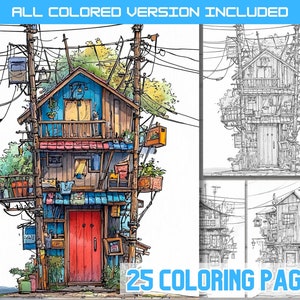 Kawaii Japanese House Coloring Book: Adorable Architecture (PDF)