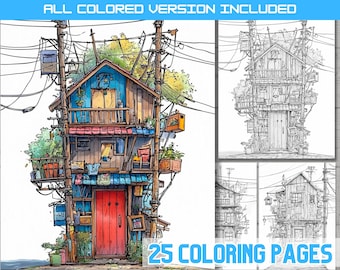 Kawaii Japanese House Coloring Book: Adorable Architecture (PDF)