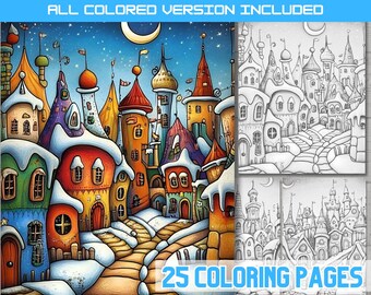 Winter Village-kleurboek: Christmas Fantasy Town (pdf)
