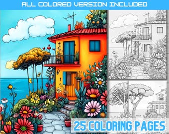 Cottage Garden Coloring Book: Whimsical Home & Floral Designs (PDF)