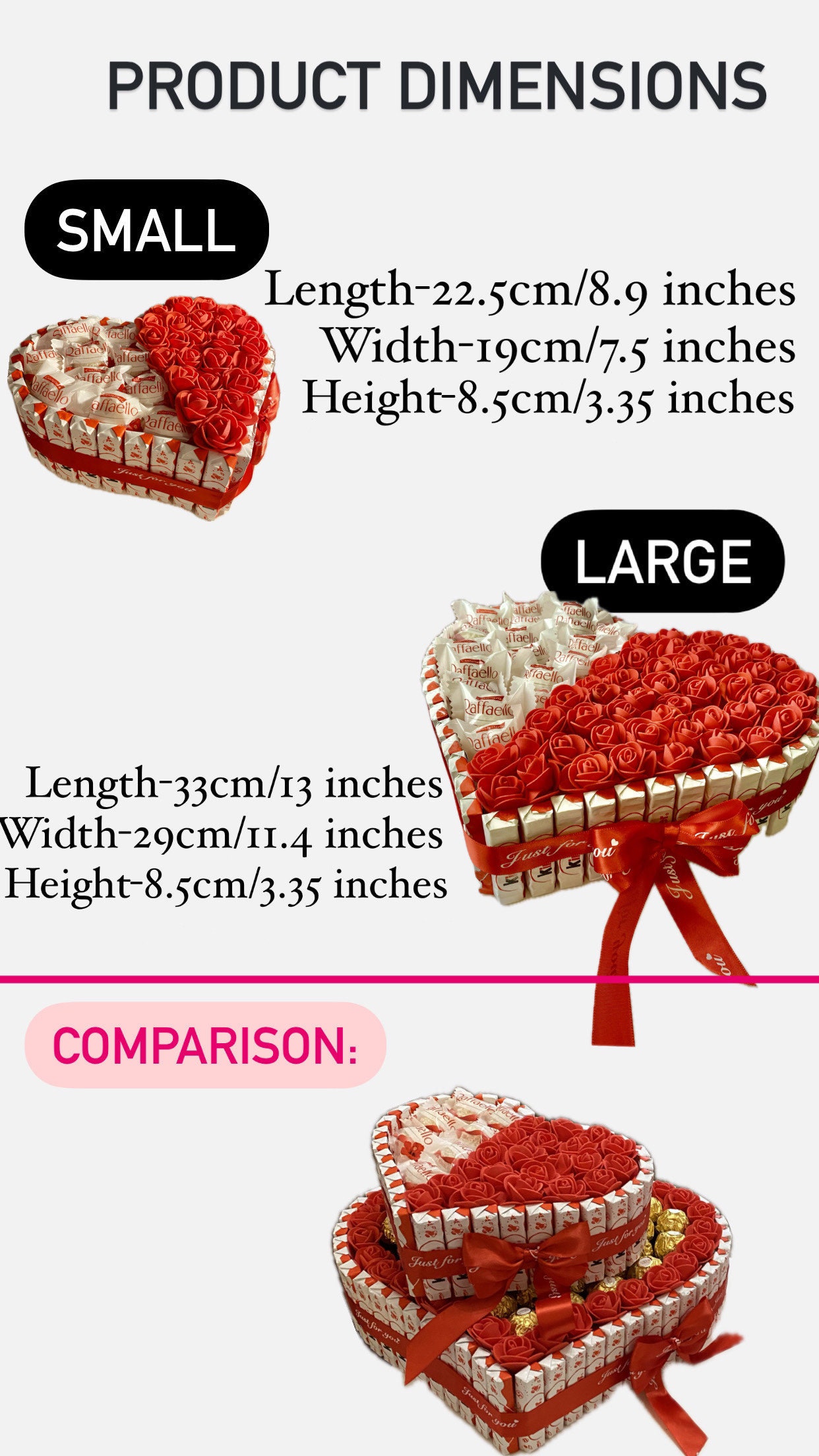 Bouquet De Bonbons En Forme De Cœur Ferrero Rocher - Cadeau Parfait Pour La Saint-Valentin, Femme Ou Fille | Neuf, Couleur Blanc, Idée Romantique