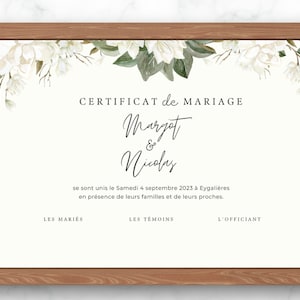 Personalisierte Heiratsurkunde - Heiratsurkunde, säkulare Zeremonie, PACS, - Aquarell - Boho - Hochzeit - Digital