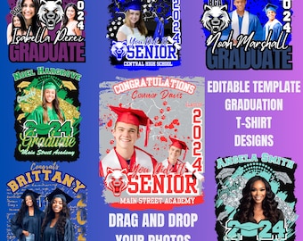 Graduation T-Shirt Design Bundle | 2024 Editable Canva