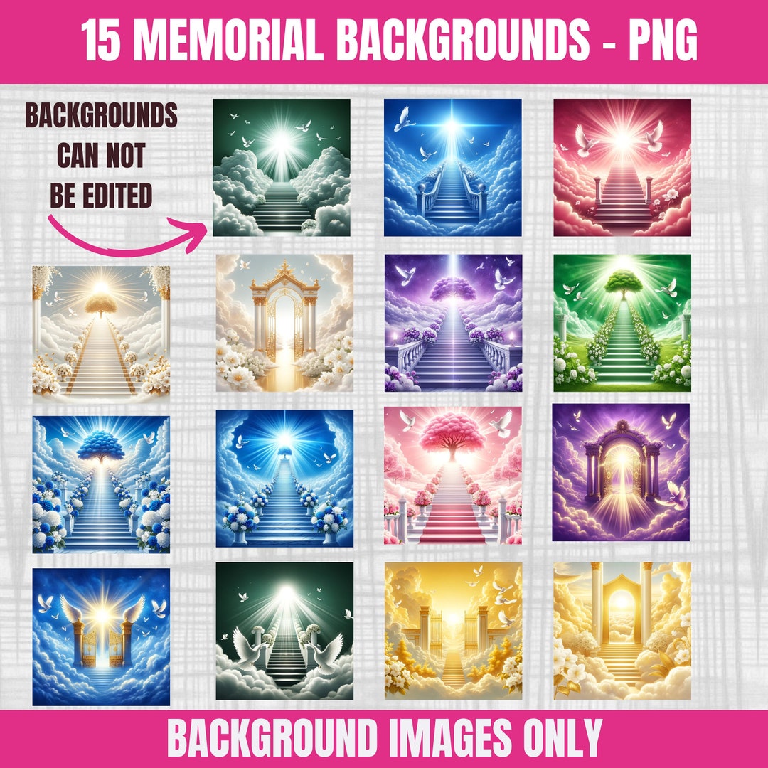 15 Memorial Backgrounds | Funeral Program Backgrounds |PNG - Etsy