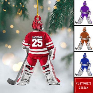 Kid Hockey Personalized Ornament, Custom Hockey Player Christmas Decoration, Gift for Hockey Lovers, Sports Keepsake 2025