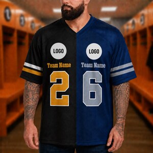 Custom Two Football Team Shirt, Heart Divided Football Jersey, House Divided Shirt, Split Team Shirt, Football House Divided Jersey