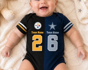 Custom Two Football Team Kid Jersey, Heart Divided Football Baby Bodysuit, House Divided Youth Jersey, Split Team Shirt, House Divided Shirt