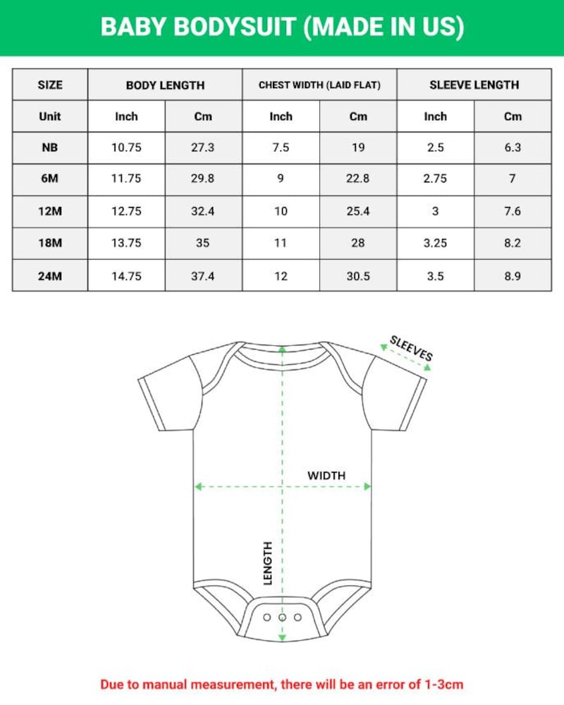 baby, kid, and youth sizes