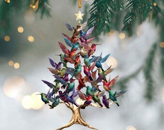 Personalized Hummingbird Ornament, Acrylic 2D Ornament, Hummingbird Lover Gift, Hummingbird Gifts, Bird Ornament, Hummingbird Tree Ornament